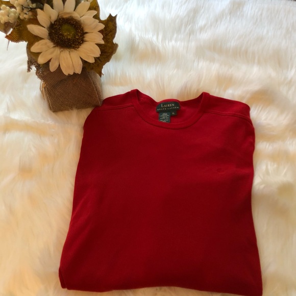 Lauren Ralph Lauren Red scoop neck long sleeve XL - Picture 4 of 4